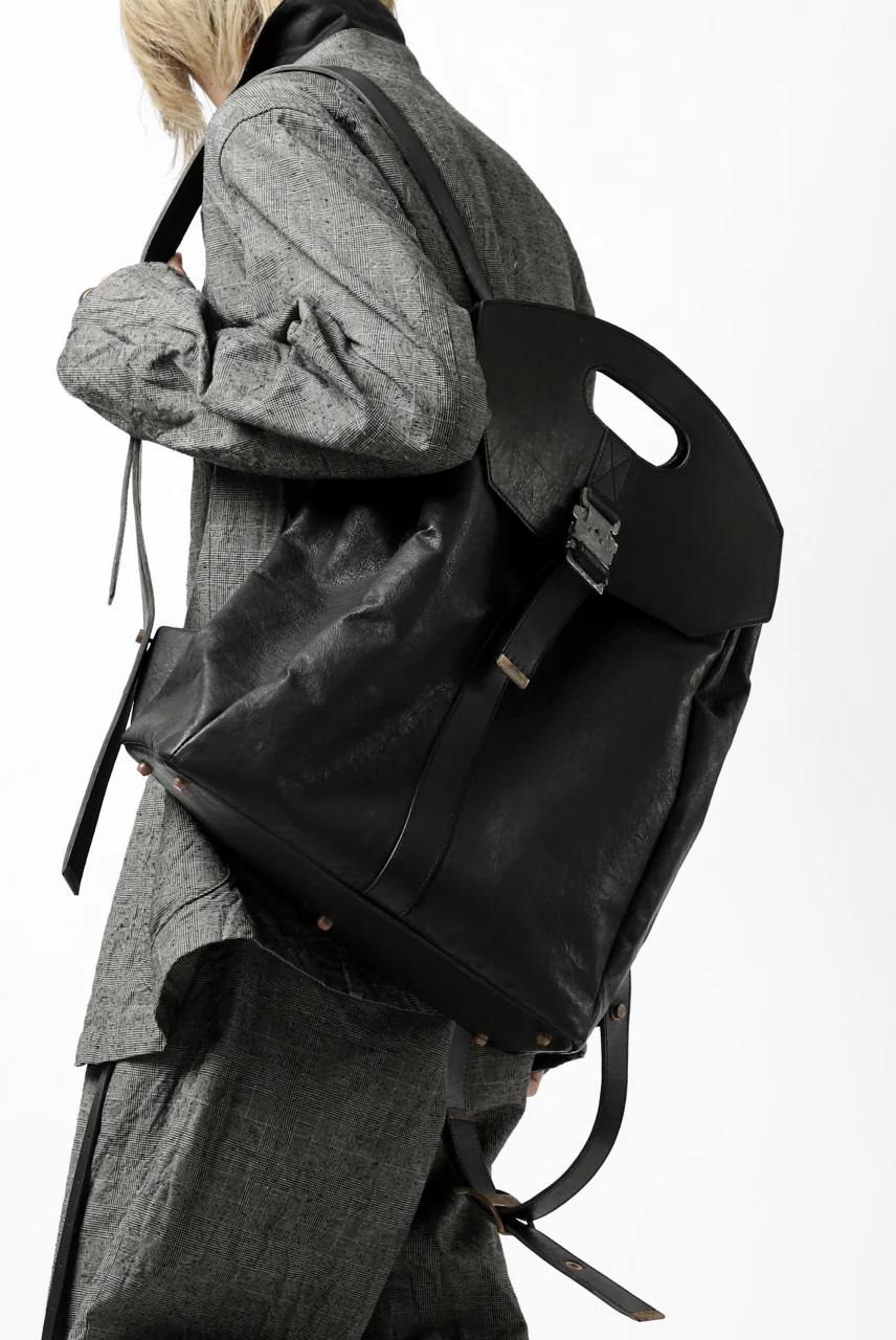 ierib BARK 2WAY HAND RUCKSACK / DYNEEMA Leather (BLACK) - Image 31