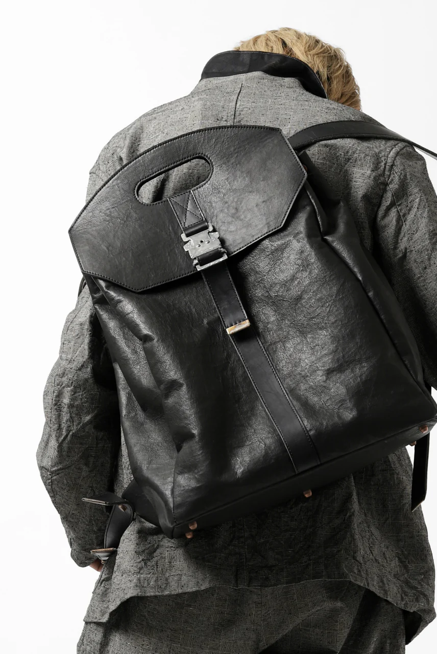 ierib BARK 2WAY HAND RUCKSACK / DYNEEMA Leather (BLACK) - Image 33