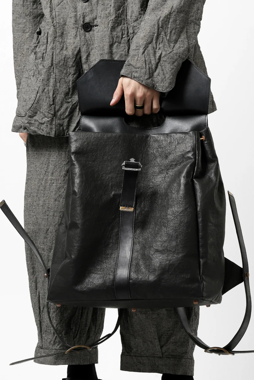 ierib BARK 2WAY HAND RUCKSACK / DYNEEMA Leather (BLACK) - Image 36