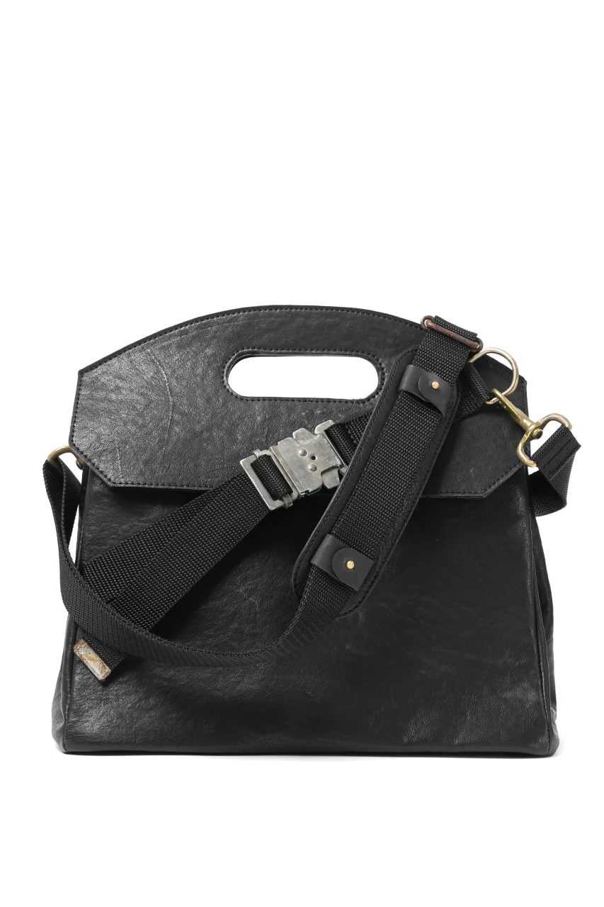ierib BARK 2WAY HAND SHOULDER BAG / FVT Oiled Horse (BLACK)