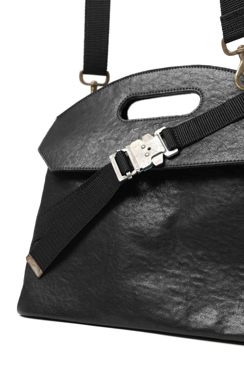 ierib BARK 2WAY HAND SHOULDER BAG / FVT Oiled Horse (BLACK) - Image 11