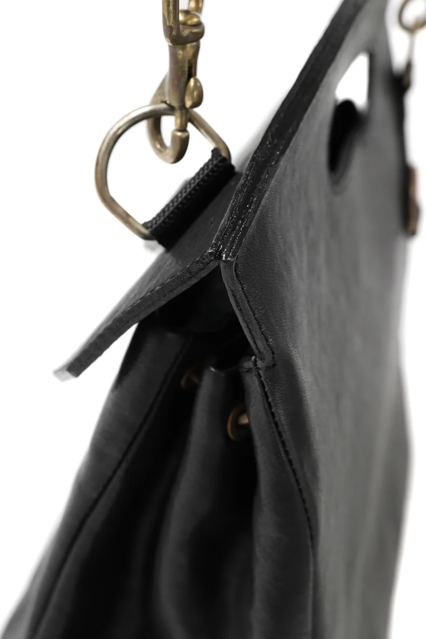 ierib BARK 2WAY HAND SHOULDER BAG / FVT Oiled Horse (BLACK) - Image 17