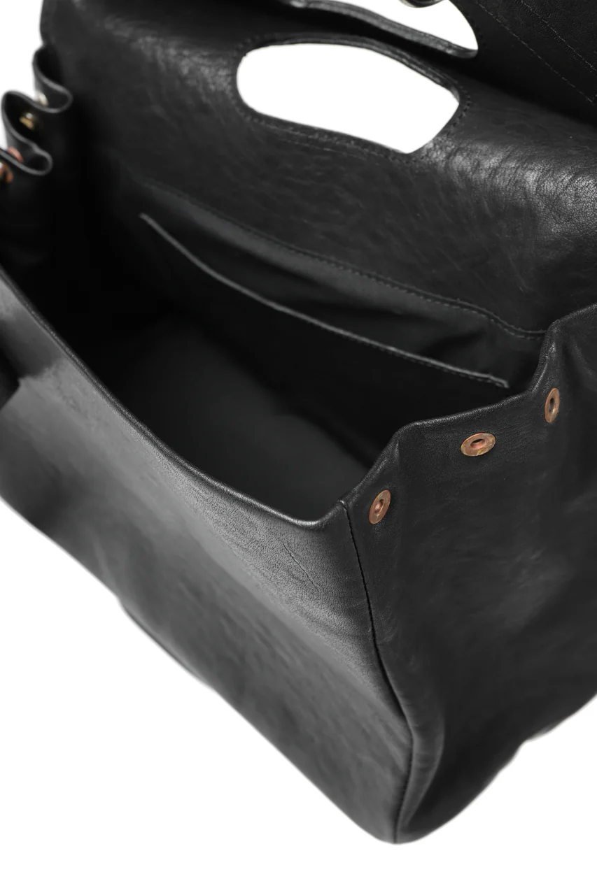 ierib BARK 2WAY HAND SHOULDER BAG / FVT Oiled Horse (BLACK) - Image 22