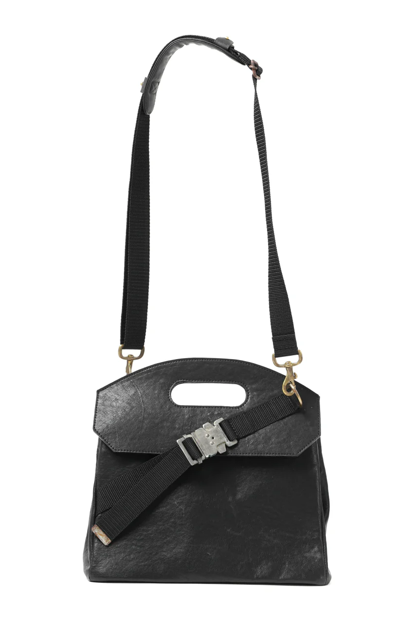 ierib BARK 2WAY HAND SHOULDER BAG / FVT Oiled Horse (BLACK) - Image 3