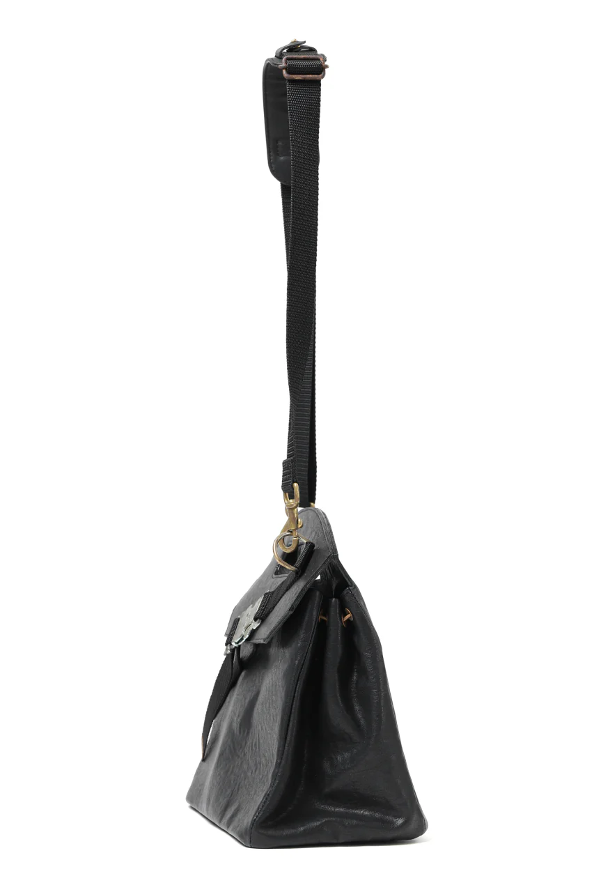 ierib BARK 2WAY HAND SHOULDER BAG / FVT Oiled Horse (BLACK) - Image 6