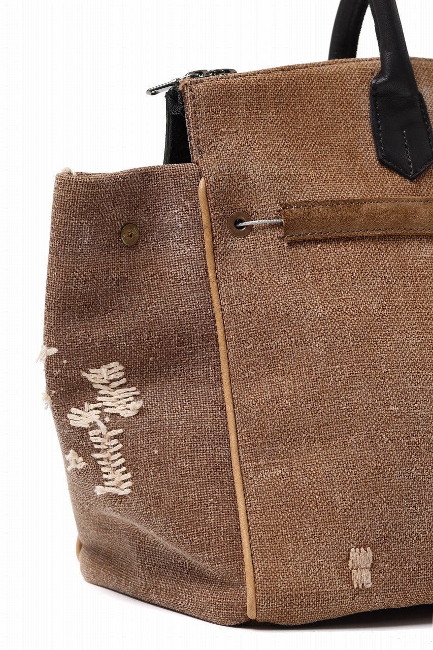 ierib Bark Bag #30 type-2  / Vintage SAKABUKURO + Waxed Horse Butt Leather (BROWN / BLACK) - Image 11