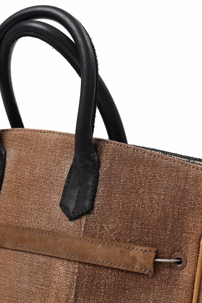 ierib Bark Bag #30 type-2  / Vintage SAKABUKURO + Waxed Horse Butt Leather (BROWN / BLACK) - Image 12