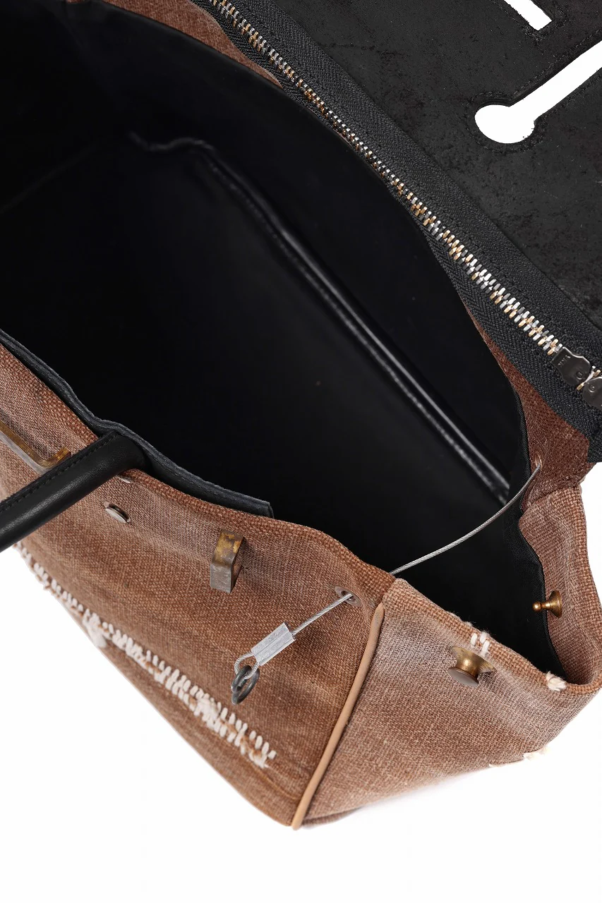 ierib Bark Bag #30 type-2  / Vintage SAKABUKURO + Waxed Horse Butt Leather (BROWN / BLACK) - Image 14