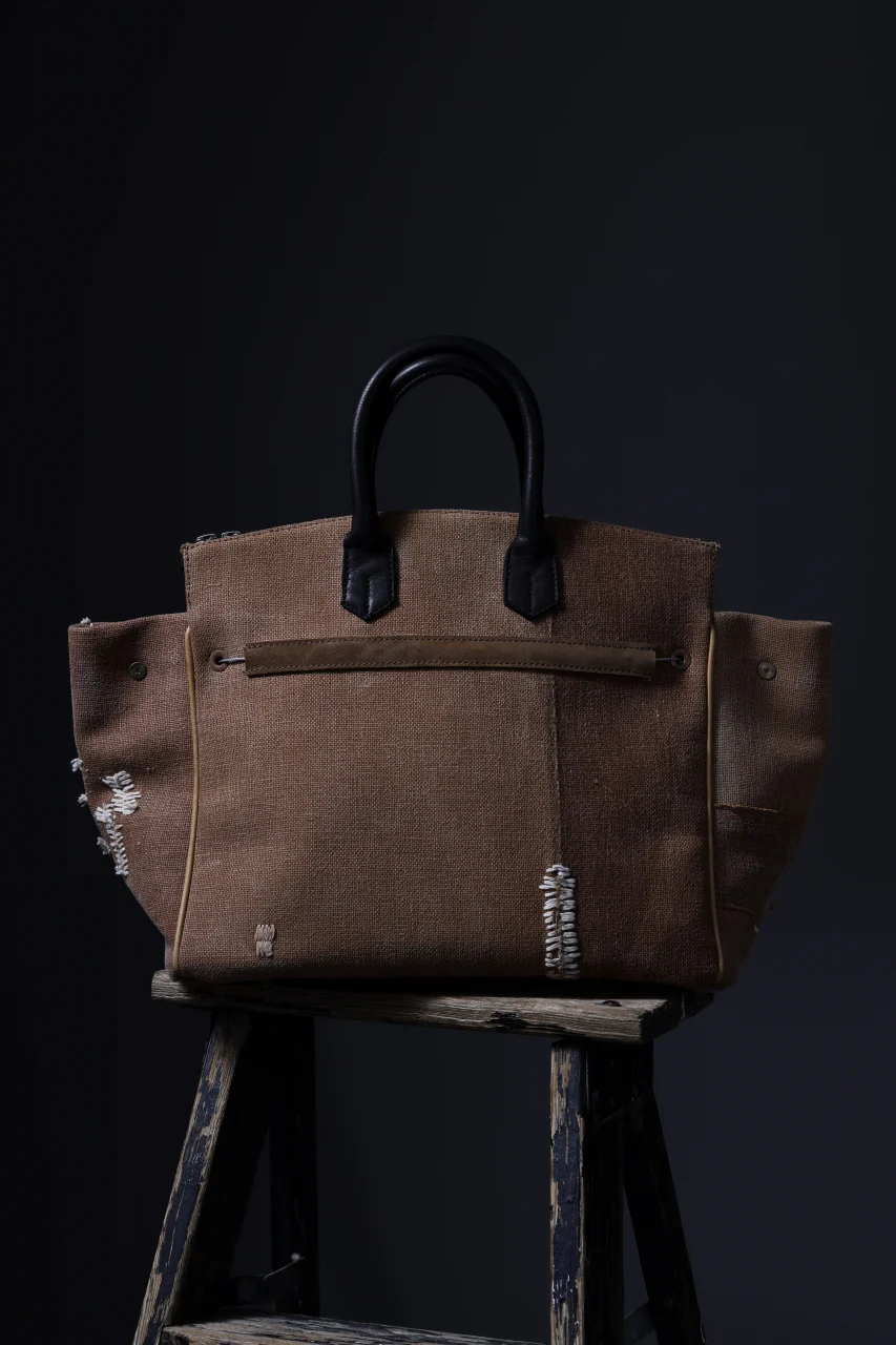 ierib Bark Bag #30 type-2  / Vintage SAKABUKURO + Waxed Horse Butt Leather (BROWN / BLACK) - Image 17