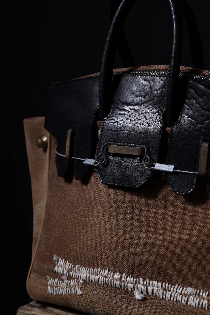 ierib Bark Bag #30 type-2  / Vintage SAKABUKURO + Waxed Horse Butt Leather (BROWN / BLACK) - Image 21