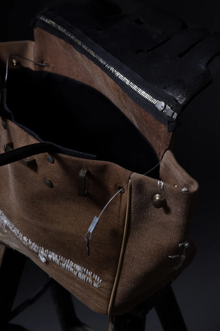 ierib Bark Bag #30 type-2  / Vintage SAKABUKURO + Waxed Horse Butt Leather (BROWN / BLACK) - Image 25