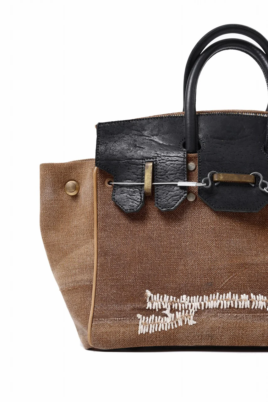 ierib Bark Bag #30 type-2  / Vintage SAKABUKURO + Waxed Horse Butt Leather (BROWN / BLACK) - Image 6