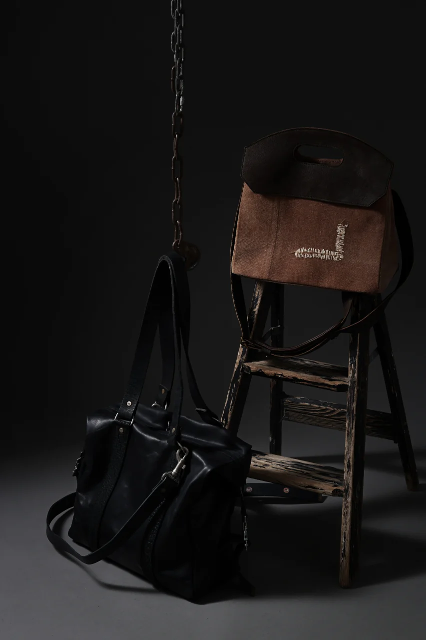 ierib Bark Hand Bag 30 / Vintage SAKABUKURO (BROWN) - Image 16