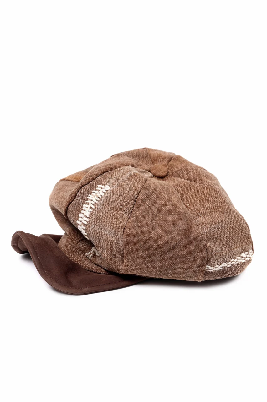 ierib Casquette Cap / Vintage SAKABUKURO x Lamb Suede Leather (BROWN #a) - Image 4