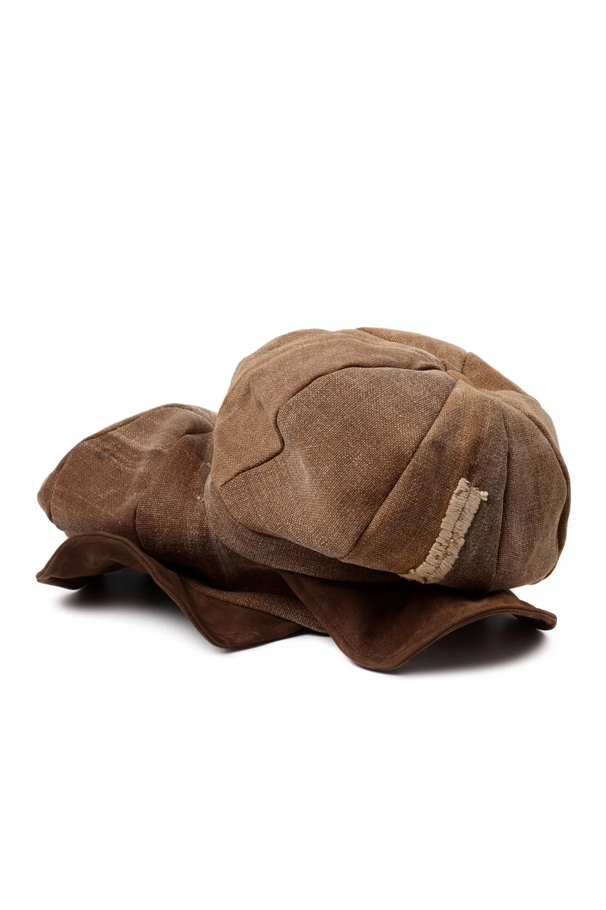ierib Casquette Cap / Vintage SAKABUKURO x Lamb Suede Leather (BROWN #A) - Image 11