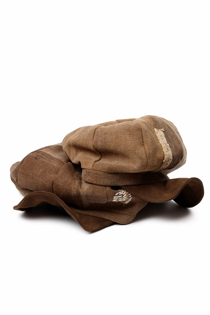 ierib Casquette Cap / Vintage SAKABUKURO x Lamb Suede Leather (BROWN #A) - Image 12