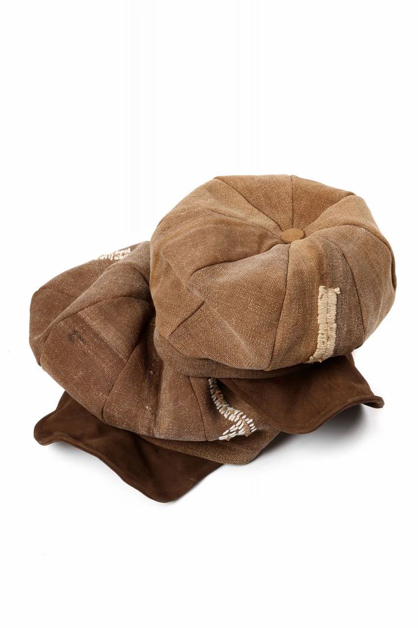 ierib Casquette Cap / Vintage SAKABUKURO x Lamb Suede Leather (BROWN #A) - Image 13
