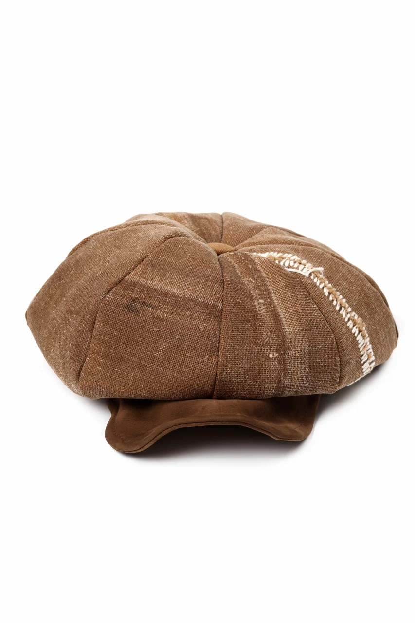 ierib Casquette Cap / Vintage SAKABUKURO x Lamb Suede Leather (BROWN #B) - Image 2