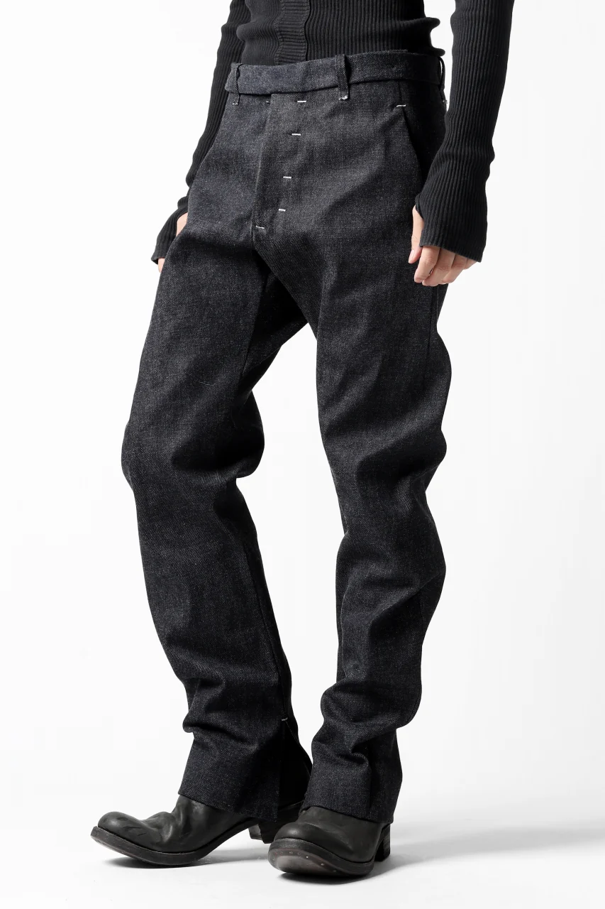 ierib CURVED TROUSERS / 19oz JAPANESE SELVEDGE DENIM (INDIGO) - Image 3