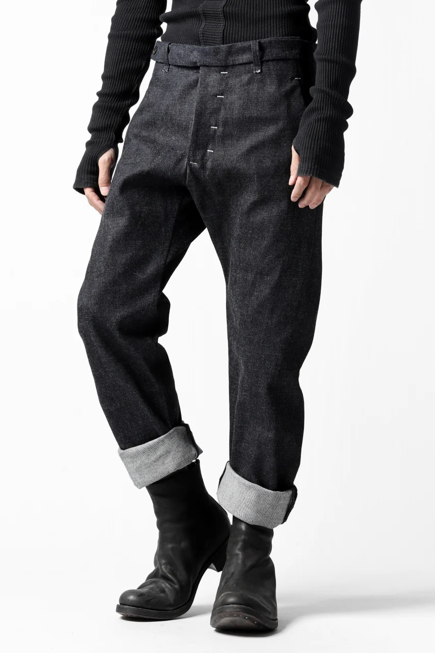ierib CURVED TROUSERS / 19oz JAPANESE SELVEDGE DENIM (INDIGO) - Image 30