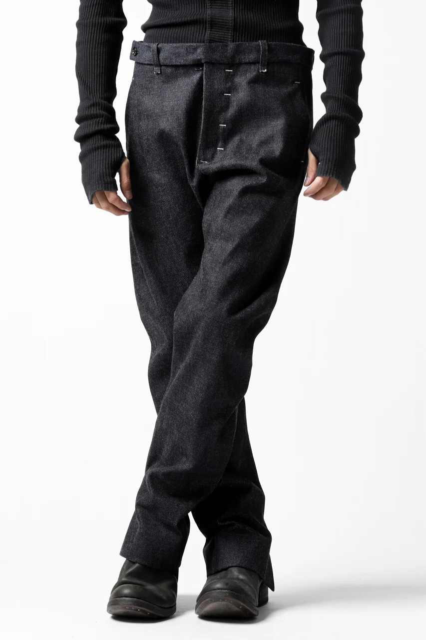 ierib CURVED TROUSERS / 19oz JAPANESE SELVEDGE DENIM (INDIGO) - Image 4