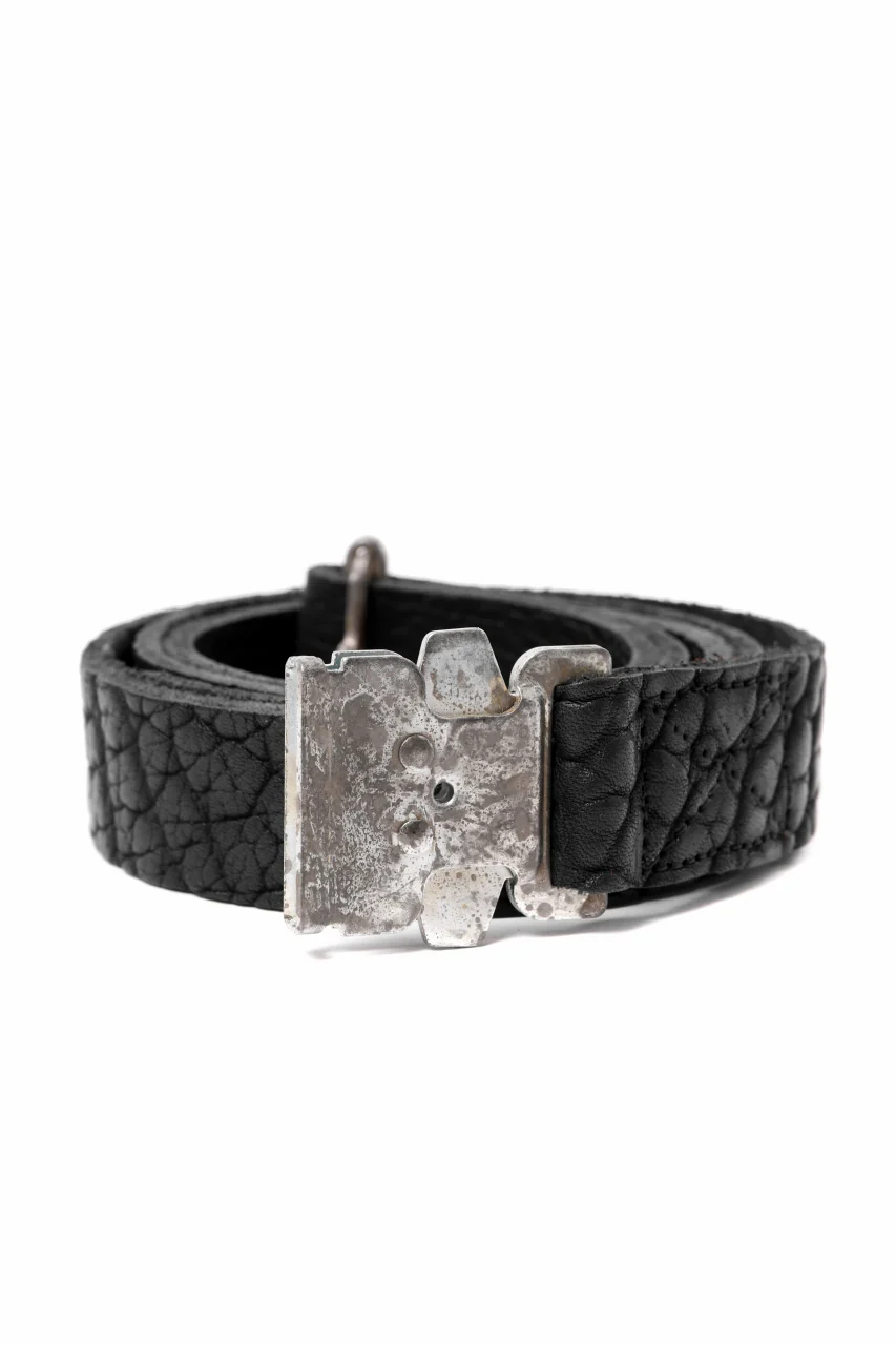 ierib detachable buckle belt / one piece rough bull (BLACK) - Image 4