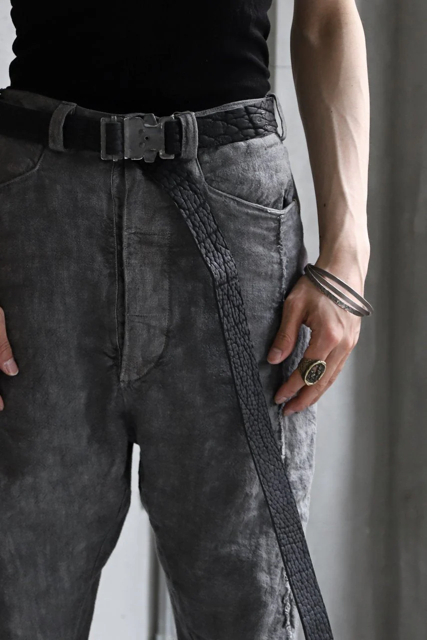 ierib detachable buckle belt / one piece rough bull (BLACK) - Image 48