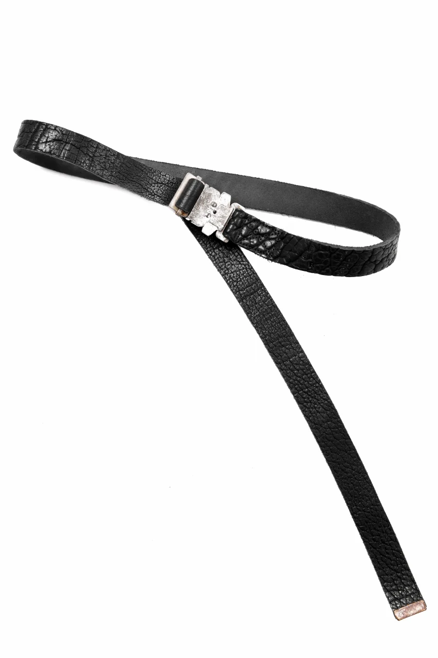 ierib detachable buckle belt / one piece rough bull (BLACK) - Image 6