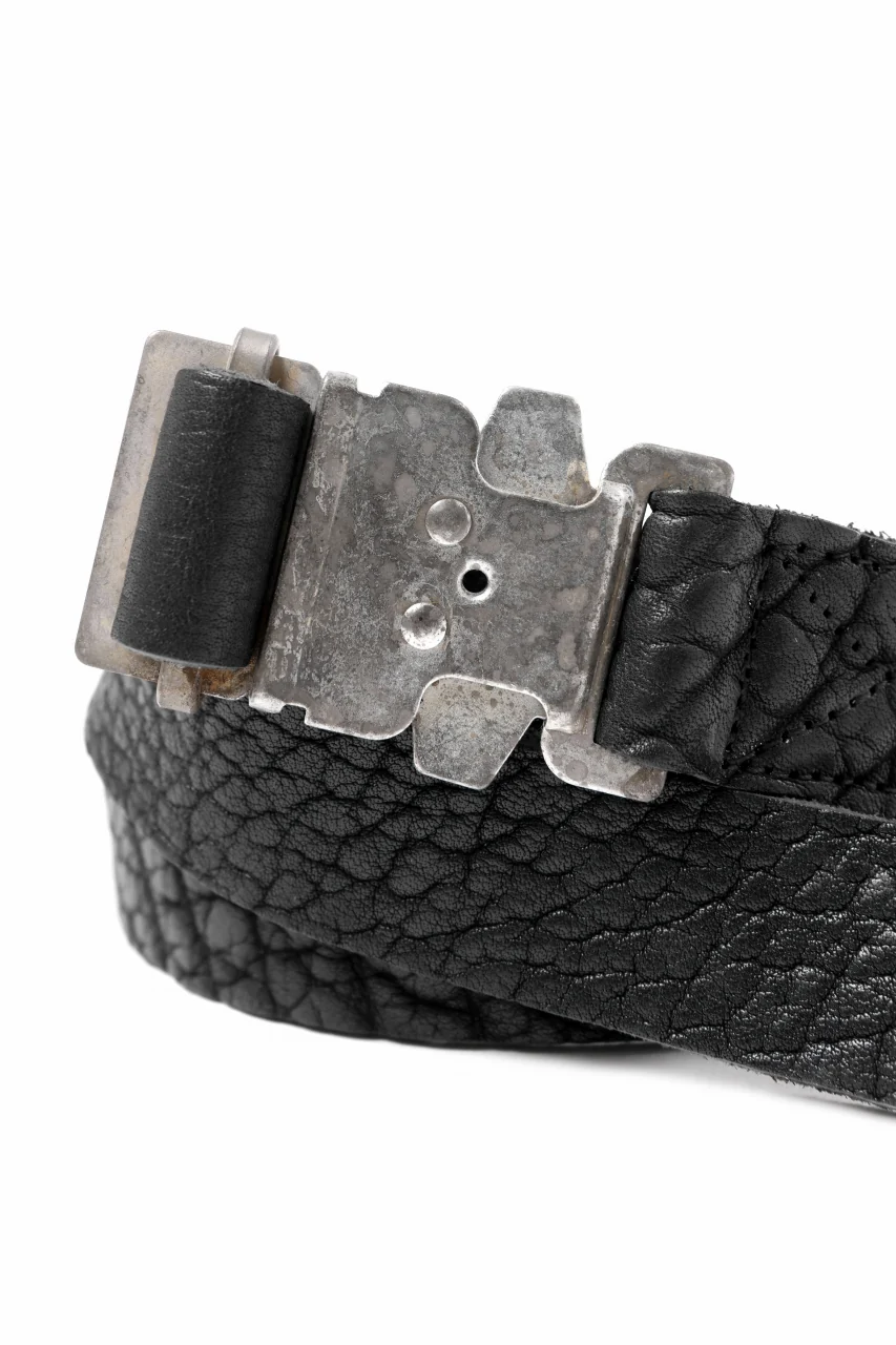 ierib detachable buckle belt / one piece rough bull (BLACK) - Image 7
