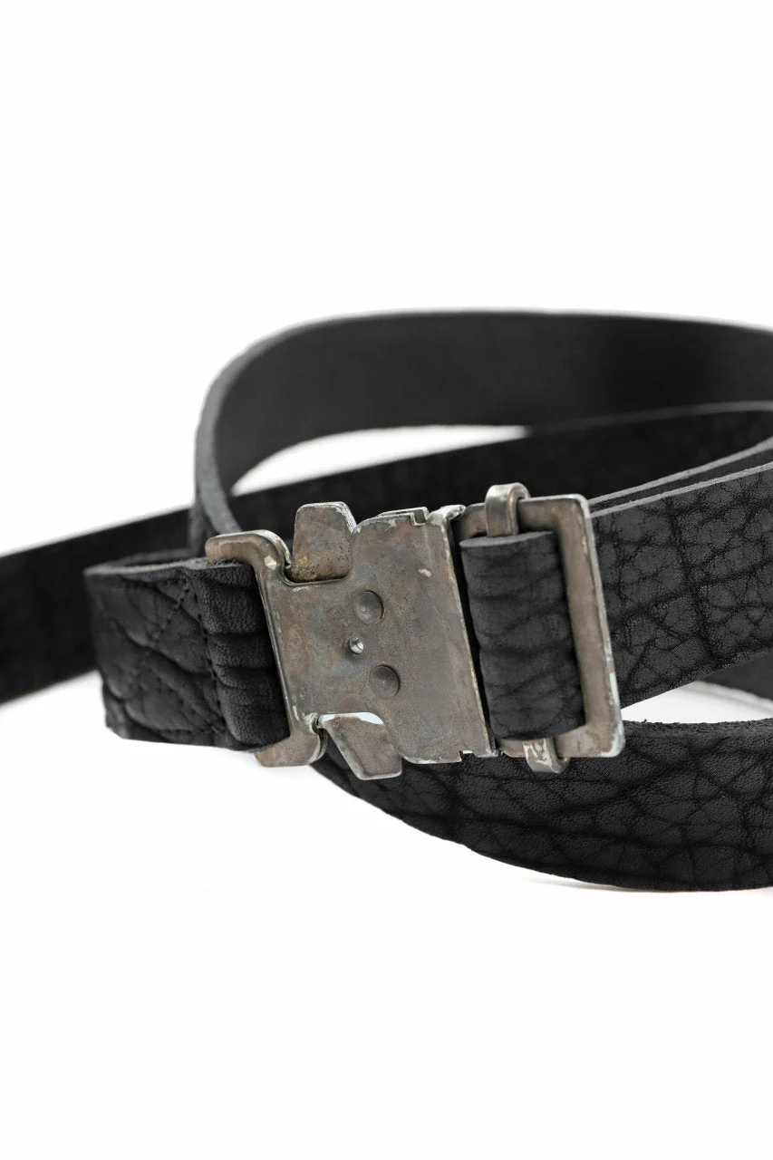 ierib detachable buckle belt / one-piece rough bull  (BLACK) - Image 12