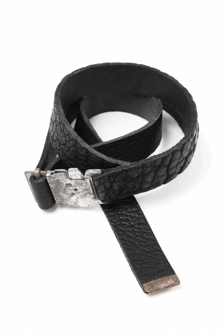 ierib detachable buckle belt / one piece rough bull (BLACK)