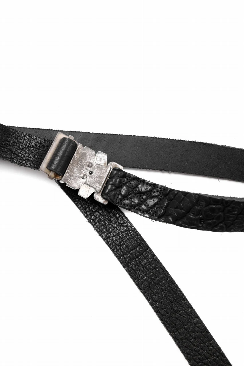 ierib detachable buckle belt / one piece rough bull (BLACK) - Image 13