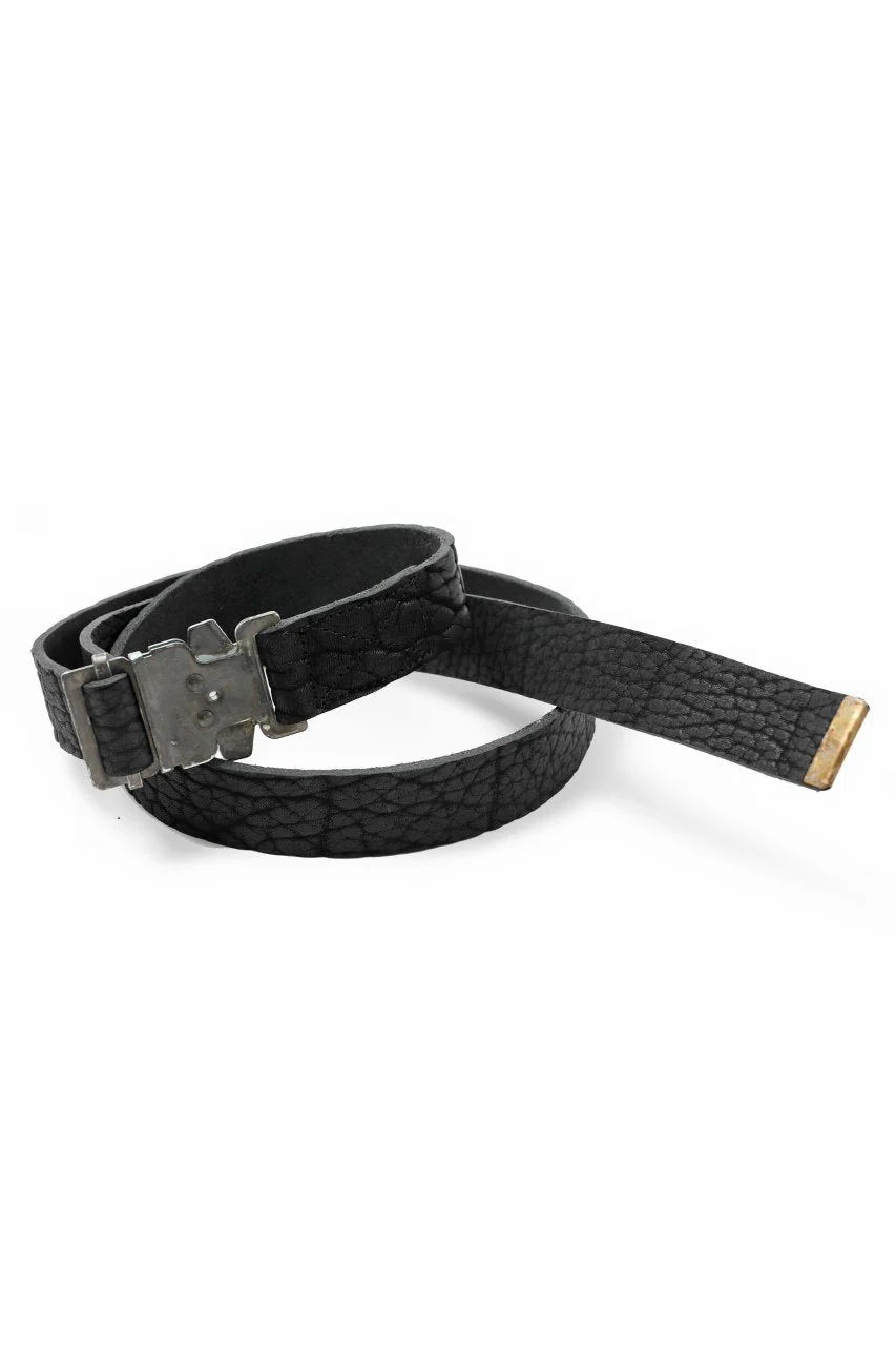 ierib detachable buckle belt / one piece rough bull (BLACK) - Image 19