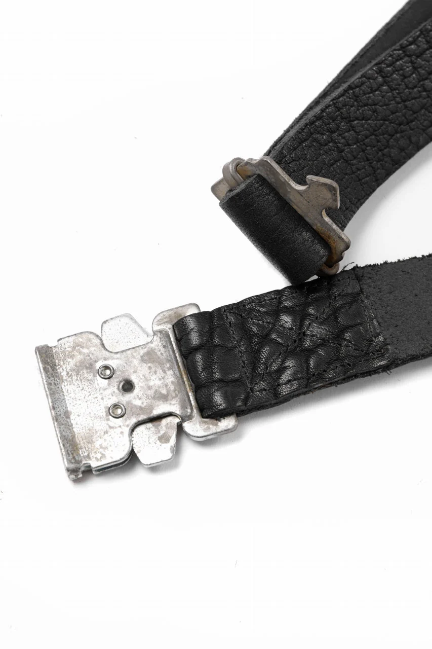 ierib detachable buckle belt / one piece rough bull (BLACK) - Image 9
