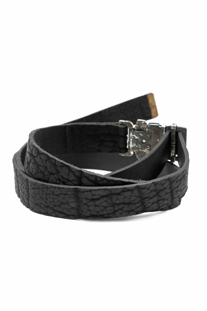 ierib detachable buckle belt / one-piece rough bull  (BLACK) - Image 3