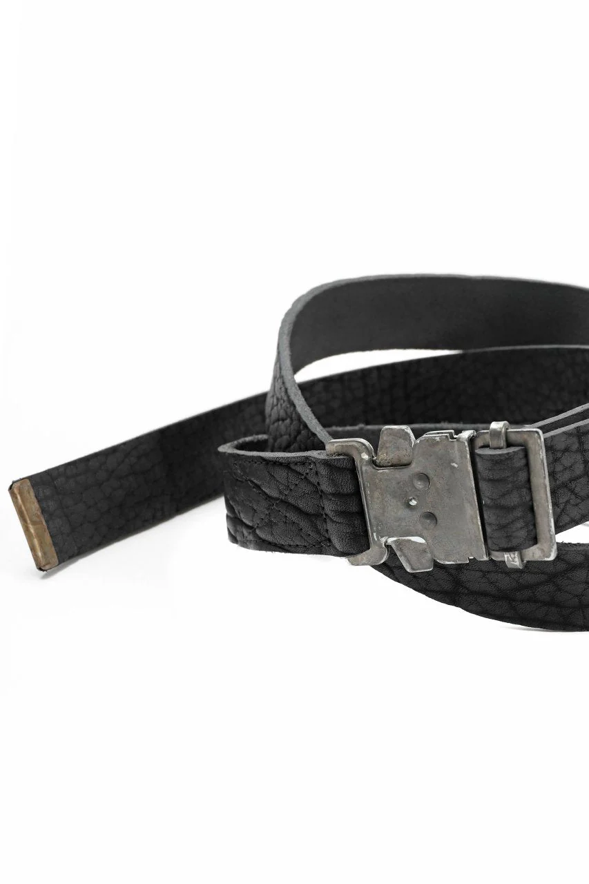 ierib detachable buckle belt / one-piece rough bull  (BLACK) - Image 9