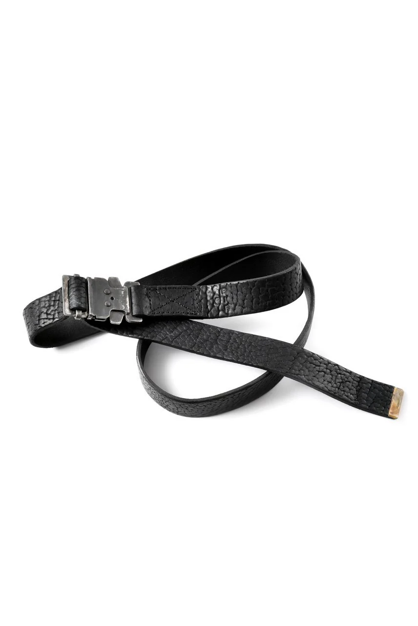 ierib detachable buckle belt / rough bull onepiece (BLACK)