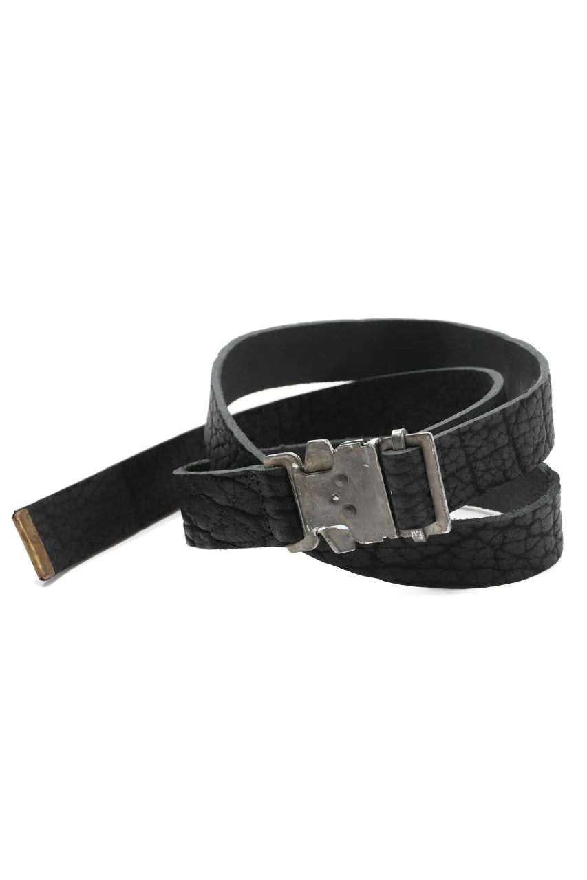 ierib detachable buckle belt / rough bull onepiece (BLACK) - Image 2