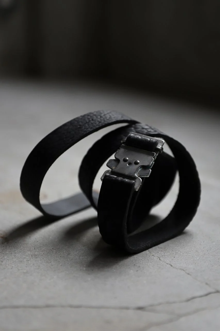 ierib detachable buckle belt / rough bull onepiece (BLACK) - Image 24