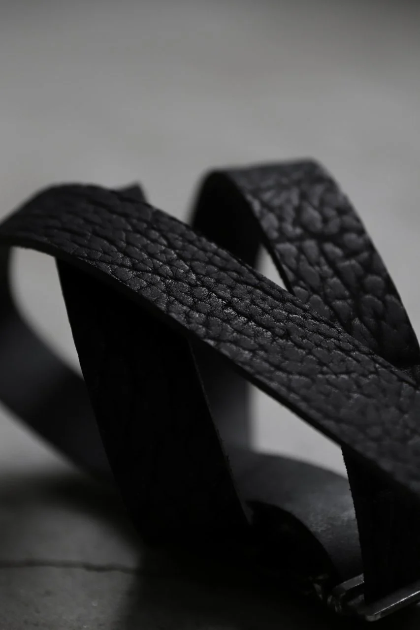 ierib detachable buckle belt / rough bull onepiece (BLACK) - Image 26