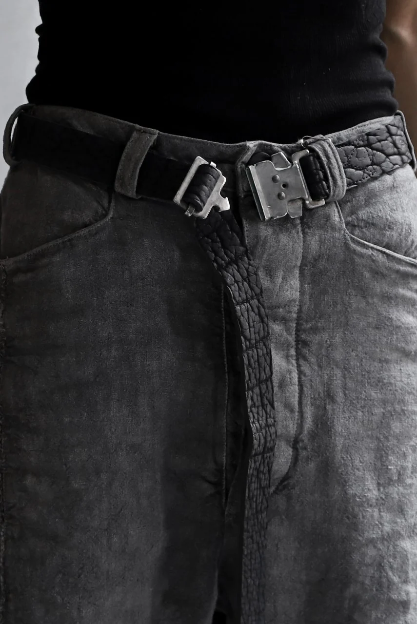 ierib detachable buckle belt / rough bull onepiece (BLACK) - Image 32