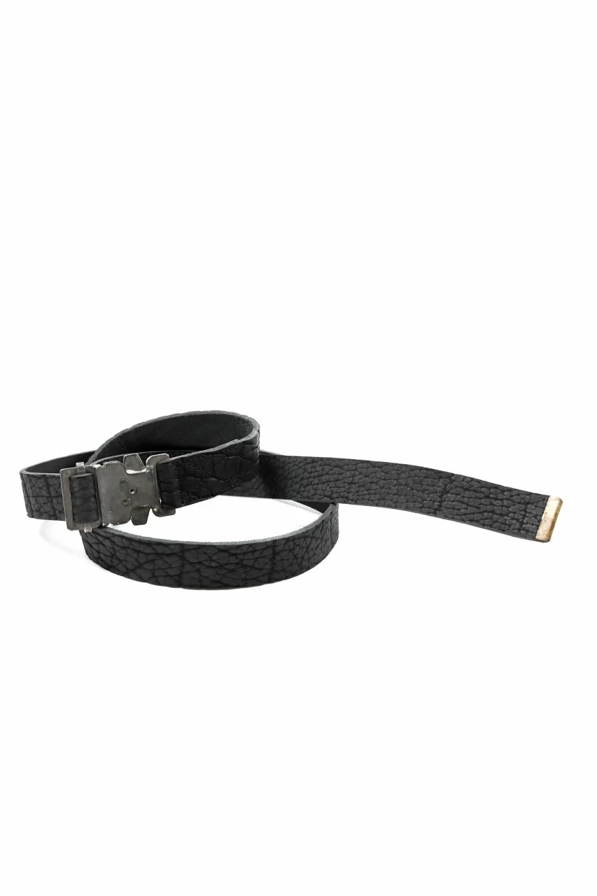 ierib detachable buckle belt / rough bull onepiece (BLACK) - Image 5
