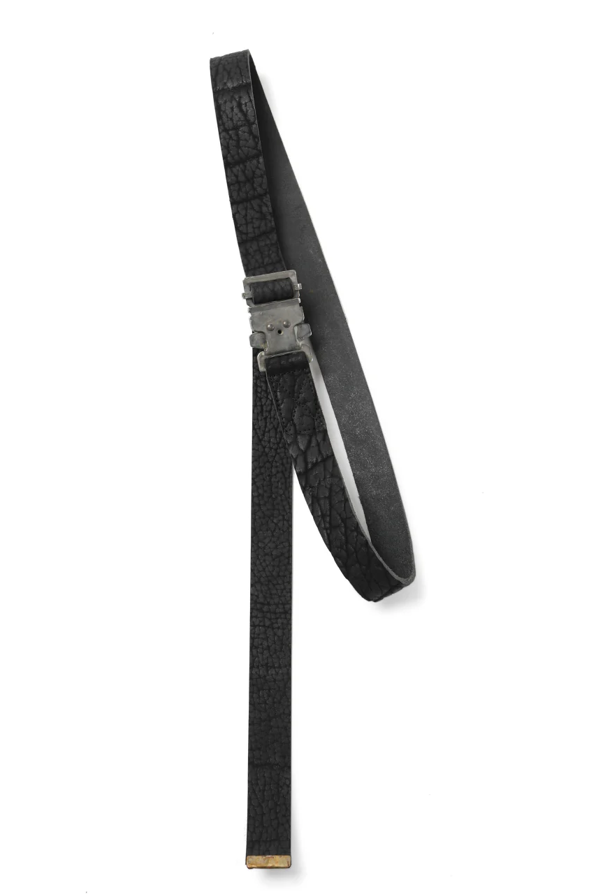 ierib detachable buckle belt / rough bull onepiece (BLACK) - Image 7