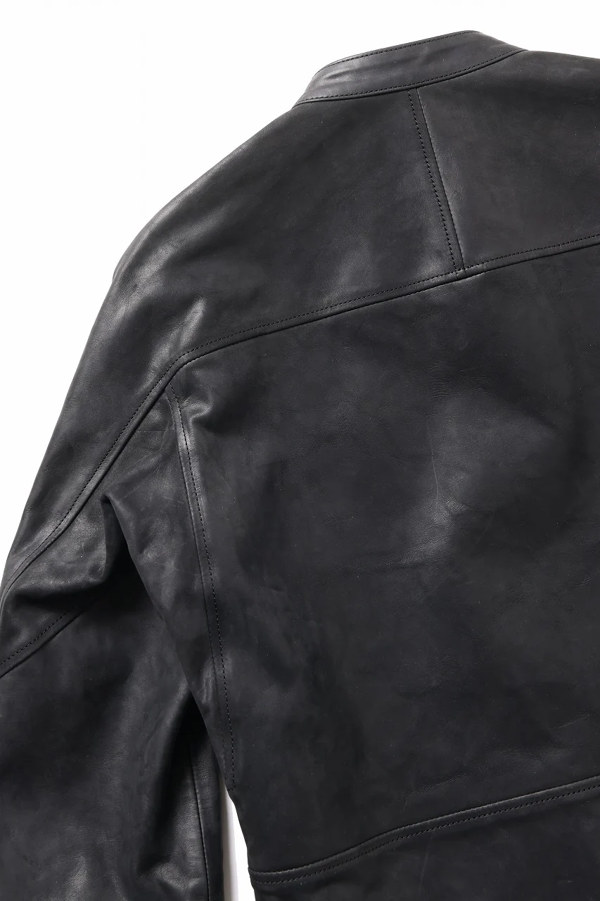 ierib Detachable Front Panel Jacket / Shiny Nubuck Horse (BLACK) - Image 16