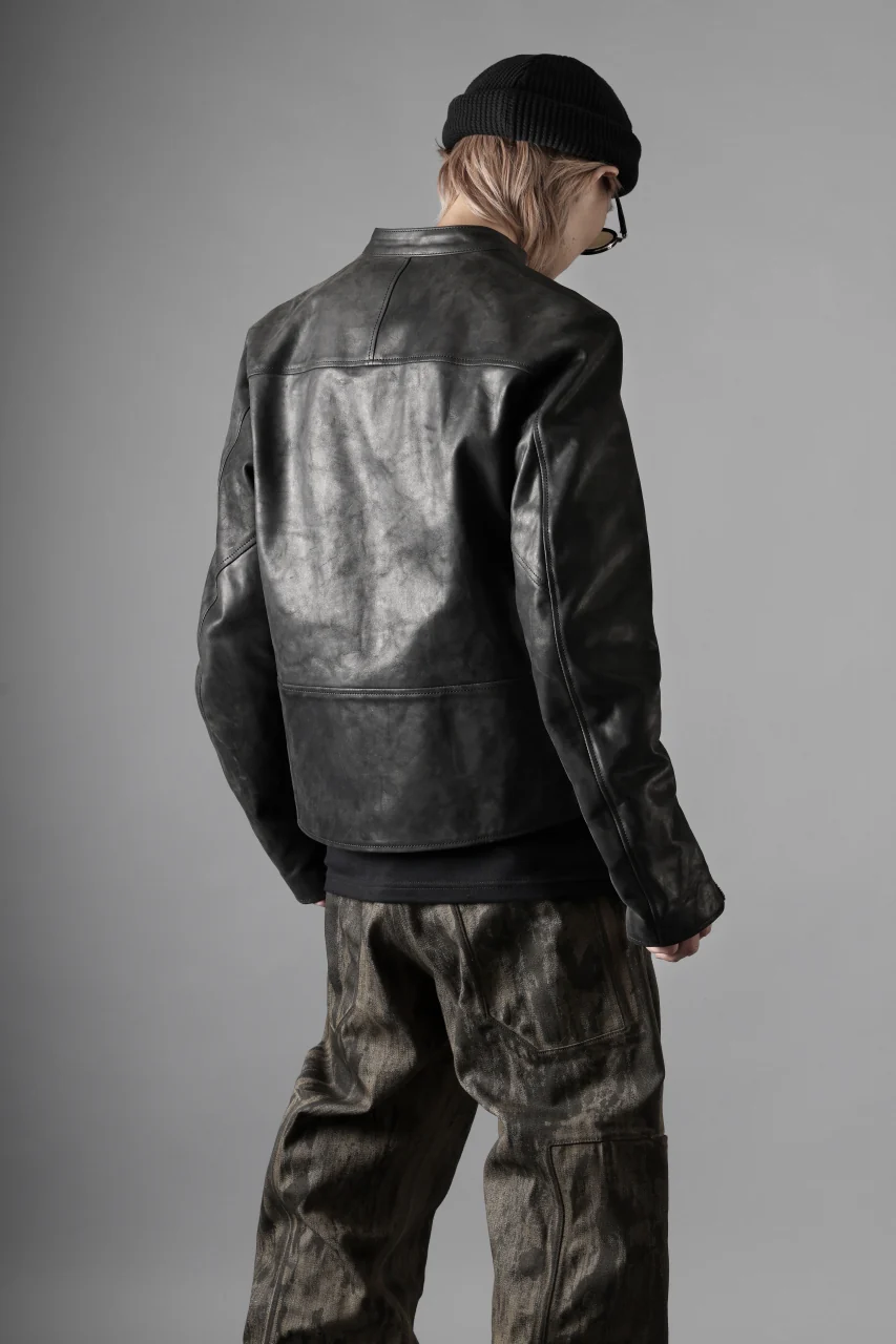 ierib Detachable Front Panel Jacket / Shiny Nubuck Horse (BLACK) - Image 27