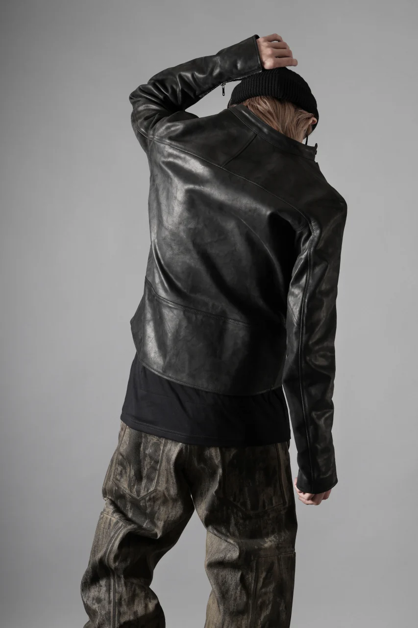 ierib Detachable Front Panel Jacket / Shiny Nubuck Horse (BLACK) - Image 36
