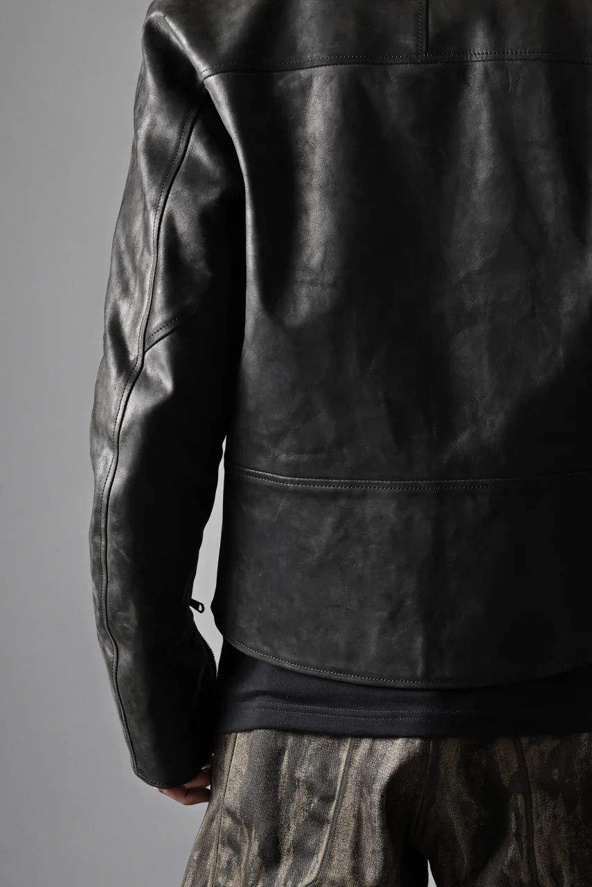 ierib Detachable Front Panel Jacket / Shiny Nubuck Horse (BLACK) - Image 39
