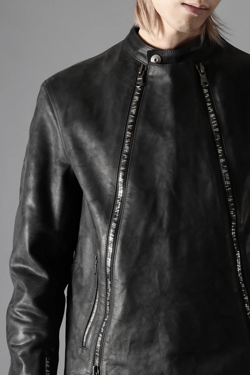ierib Detachable Front Panel Jacket / Shiny Nubuck Horse (BLACK) - Image 41