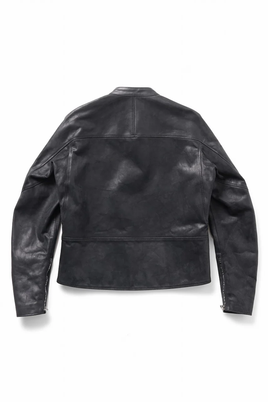 ierib Detachable Front Panel Jacket / Shiny Nubuck Horse (BLACK) - Image 5