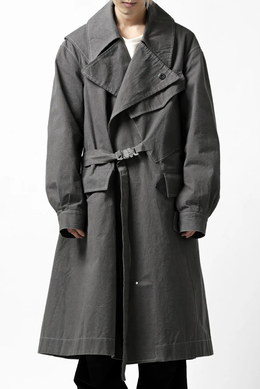 ierib dispatch rider coat 1940  / boiled waxy cotton (GREY) - Image 2